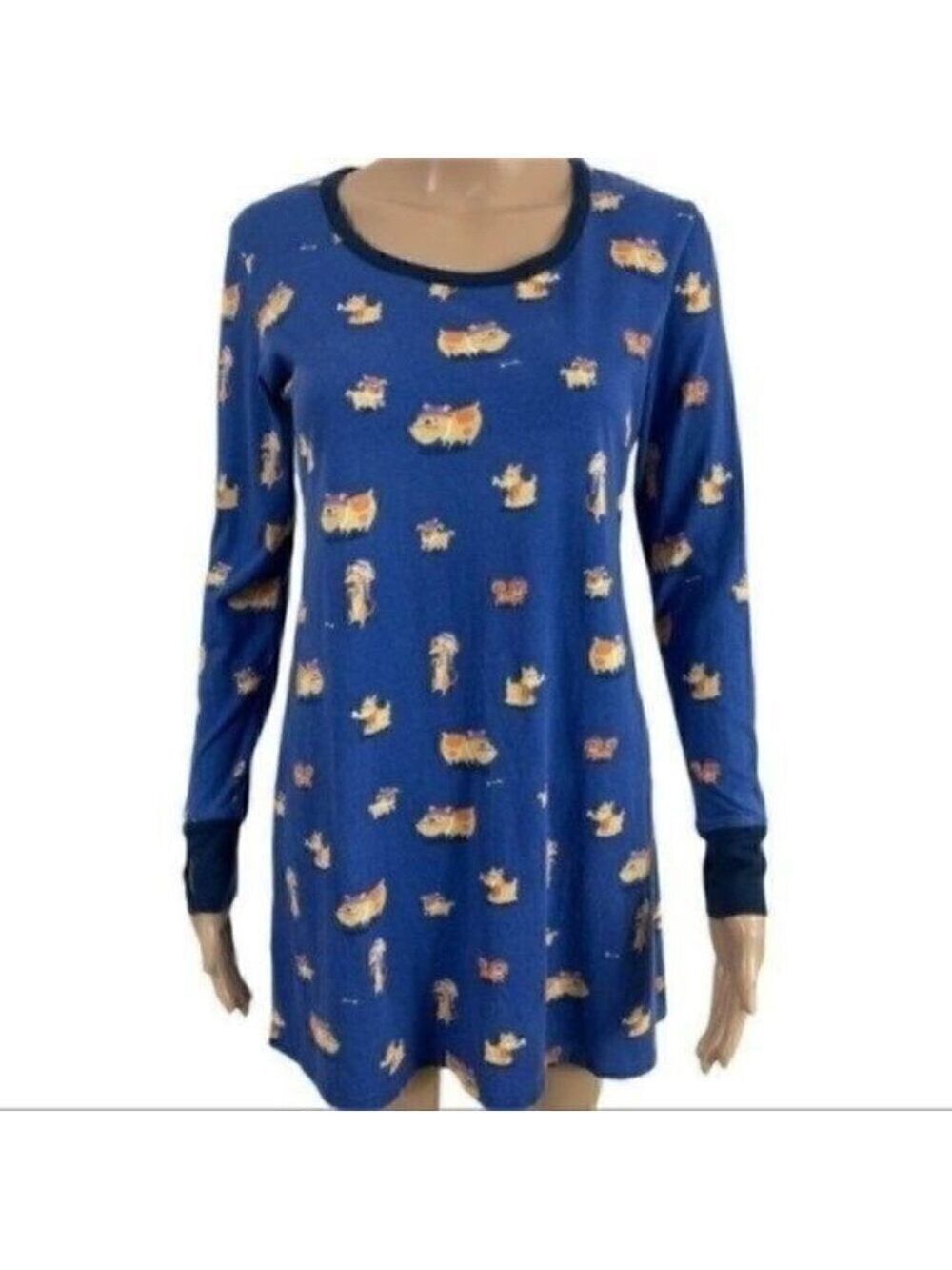 Nite-nite Munki Munki Dogs Pajamas Nightgown Size Medium Long Sleeve Pj’s